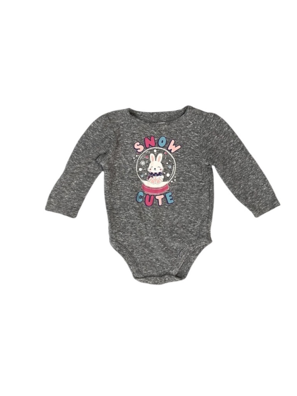 Garanimals Infant Girl’s “Snow Cute” Long Sleeve Grey Bodysuit